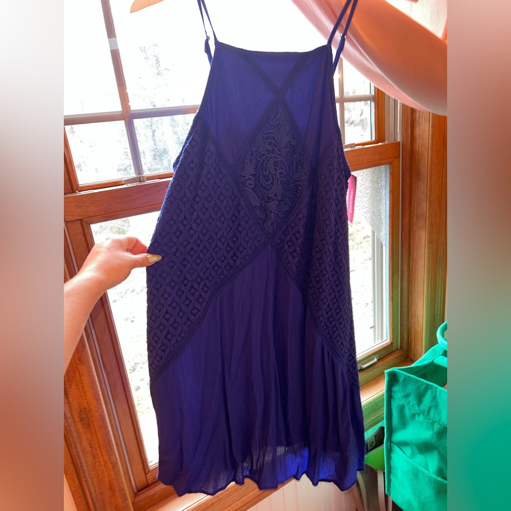 Blue sundress with embroidered detail brand new with tags